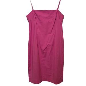 Brooks Brothers Size 14 Cotton Made in USA Pink Thin Strap Sheath Dress